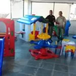 Playground infantil instalado em igreja no Galeão RJ.